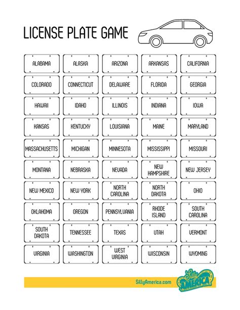 License Plate Game: Road Trip Game with Printable PDF