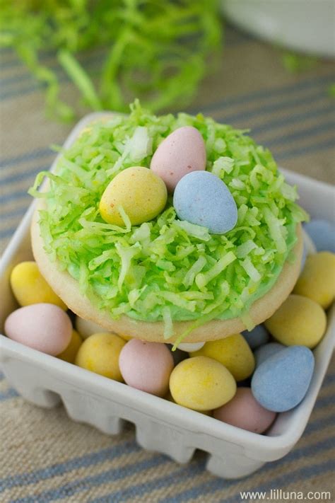 Easter Sugar Cookies {Birds Nest Cookies!} | Lil' Luna