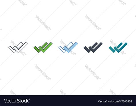 Double check mark icon symbol template Royalty Free Vector