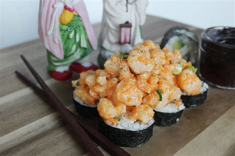 Spicy Shrimp Roll (i.e. We made sushi!) - Revived Kitchen