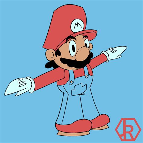 Mario doing a T-pose by JR-Skullz on DeviantArt