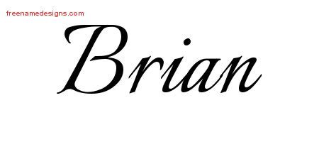 Calligraphic Name Tattoo Designs Brian Free Graphic - Free Name Designs