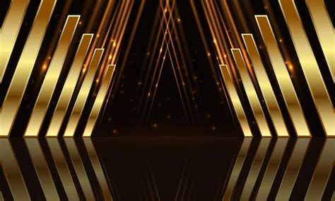 Premium Vector | Award ceremony background with golden shapes and light ...