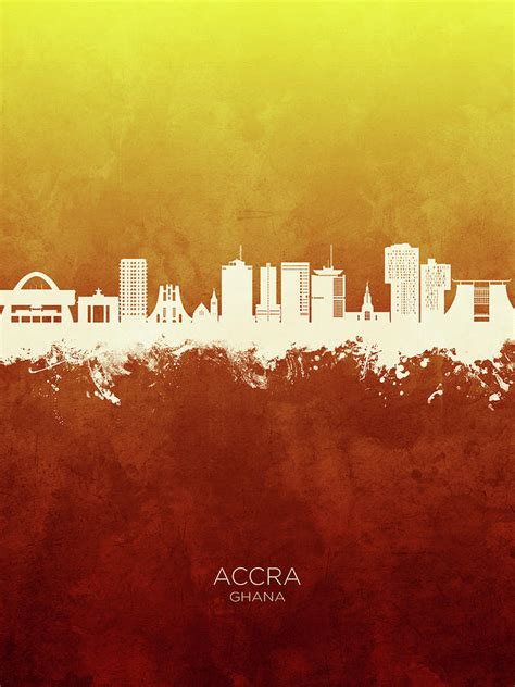 Accra Ghana Skyline #96 Digital Art by Michael Tompsett