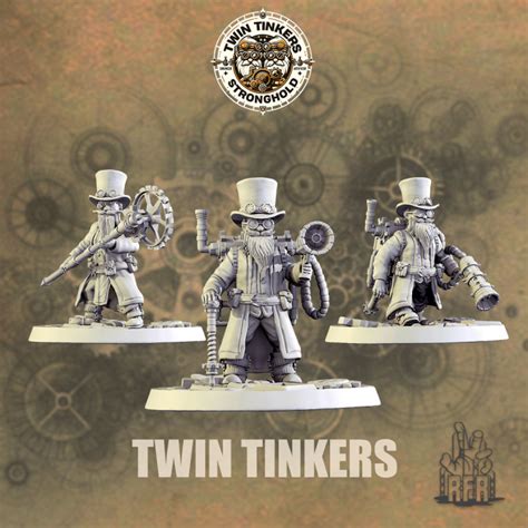 3D Printable Twin Tinkers Brothers - Tabletop miniature (Pre-Supported) by RaisedfromResin