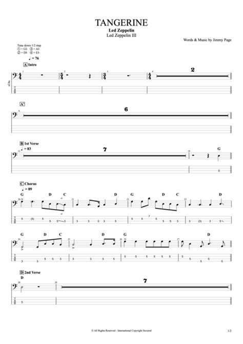 Tangerine Tab by Led Zeppelin (Guitar Pro) - Full Score | mySongBook