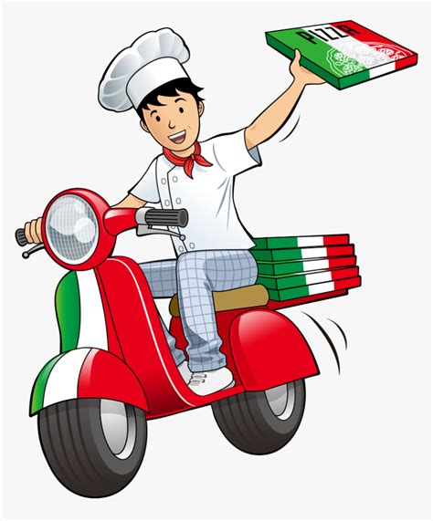 Take-out Restaurant Deliveryman Delivery Vector Pizza - Pizza Delivery Boy Png, Transparent Png ...