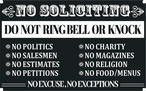 Amazon.com: No Soliciting Sign for House, Metal Do Not Ring Bell Sign ...