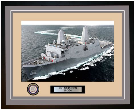 USS Arlington LPD-24 Framed Navy Ship Photo Burgundy – Navy Emporium