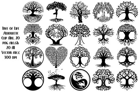 Tree of Life Silhouette AI EPS PNG by FrankiesDaughtersDesign on @creativemarket | Signification ...