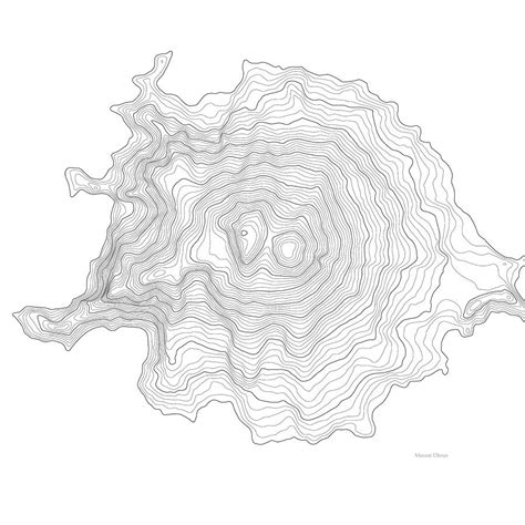 Mount Elbrus Art Print Contour Map of Mount Elbrus in Russia Digital ...