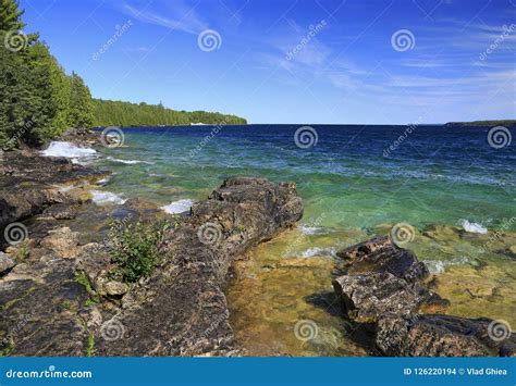 Shore Cliffs in Georgian Bay, Lake Huron Stock Photo - Image of fresh ...