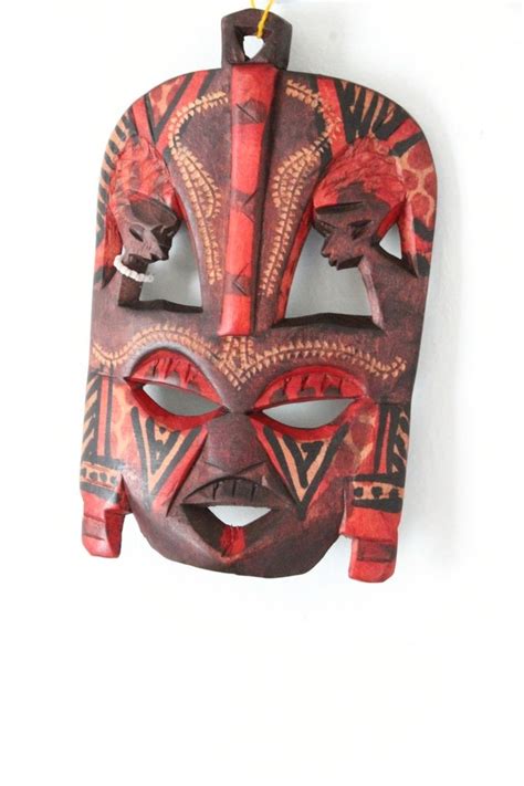 Wooden African mask-Mask-Home decoration-Masai carving-Maasai mask-Trib - Afrikrea