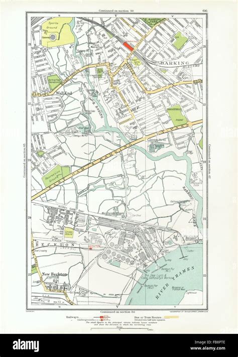 LONDON. Barking, Beckton, Cyprus, New Beckton, Wall End, 1933 vintage map Stock Photo - Alamy