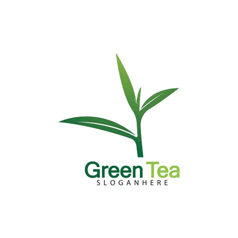 Vector Illustration Of A Green Tea Leaf Icon Designed As A Logo And Isolated On A White