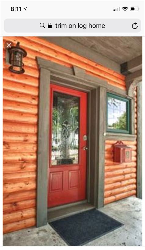 Pin by The Duchess on Log home | Log cabin exterior, Window trim exterior, Exterior door trim