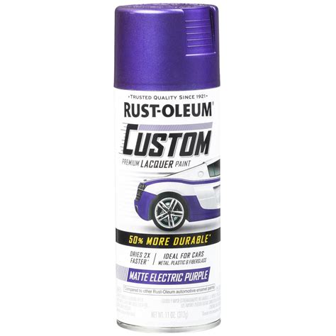 Rust-Oleum Custom Premium Lacquer Matte Electric Purple Spray Paint 11oz