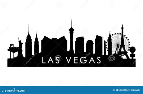 Las Vegas Skyline Silhouette. Stock Vector - Illustration of casino, banner: 205273206