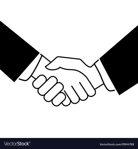 Business handshake icon on white background Vector Image