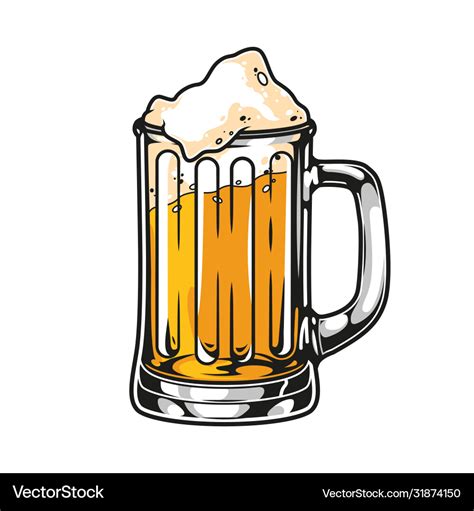 Cup fresh lager beer concept Royalty Free Vector Image