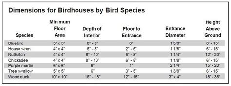 Image result for birdhouse hole sizes uk