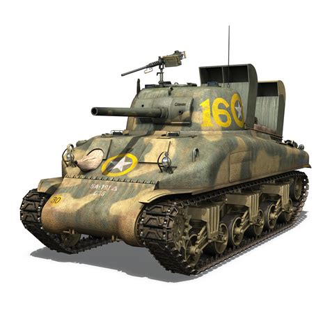 m4a1 sherman tank - fbx