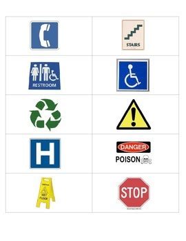 Safety Signs Flashcards by Lifeskills and Resource Room Materials