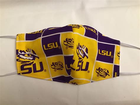 LSU Face Mask Reusable Mask Cotton Mask LSU Tiger Fabric | Etsy