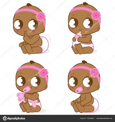 Cute African American baby girl Stock Vector by ©stockakia 176335280