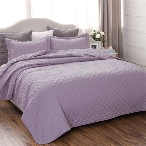 Bedsure 2-Piece Bedding Quilt Set Lavender Twin Size 68x86 Bedspread ...