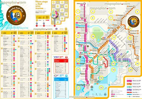 Mumbai map - Mumbai metro map, mono rail, local & suburban rail routes new updated route plan ...