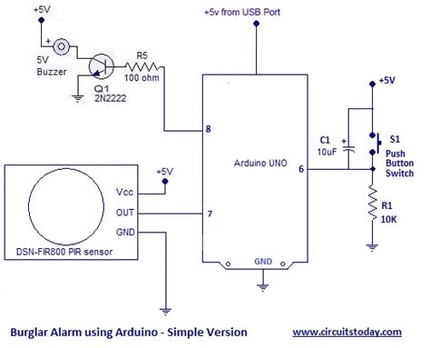 Burglar Alarm Circuit and Projects-DIY