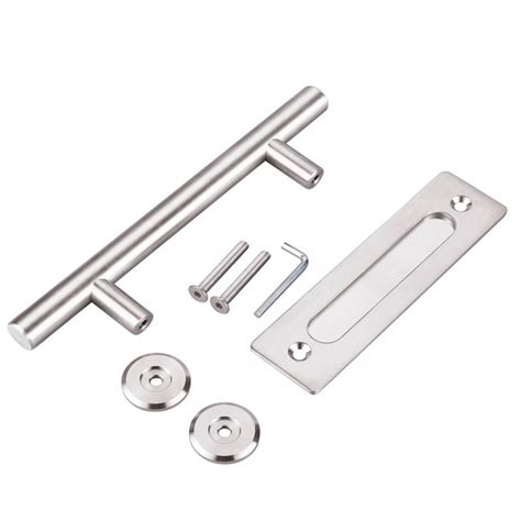 Stainless Steel Sliding Barn Door Handle Pull And Flush Set Wooden ...