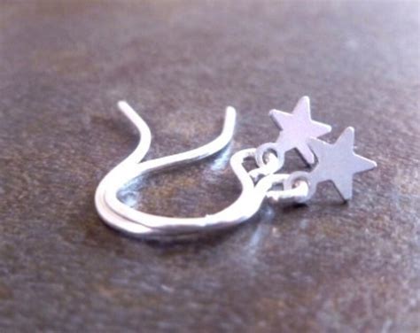 Tiny Silver Star Earrings micro mini matte silver minimalist | Etsy