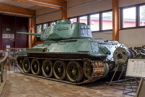 Parola, Finland - May 2, 2019: Tank Museum in the City of Parola. Soviet Tank T-34-85 Editorial ...