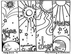 Creation Coloring Pages “God Made the Sun, Moon, and Stars” — Ministry ...