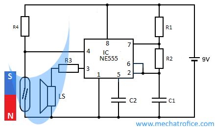 Door opening alarm circuit diagram