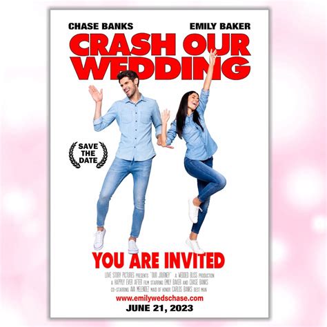 Wedding Crashers Movie Poster Save the Date, Invitation, Reception Poster, Engagement ...