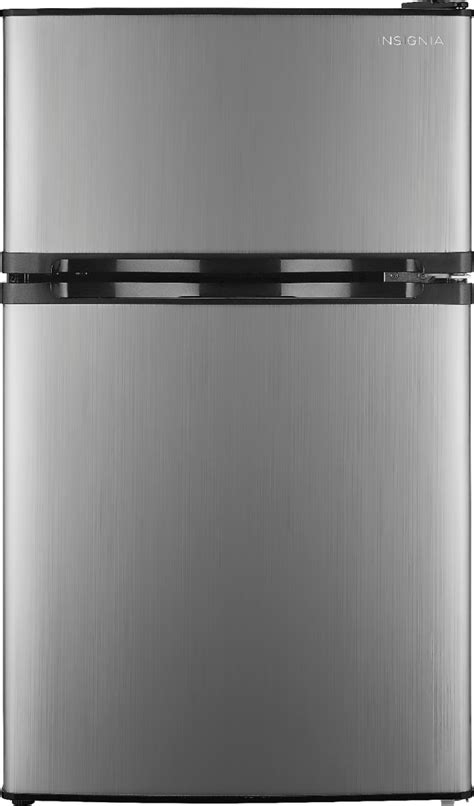 Questions and Answers: Insignia™ 3.0 Cu. Ft. Mini Fridge with Top Freezer Stainless Steel NS ...