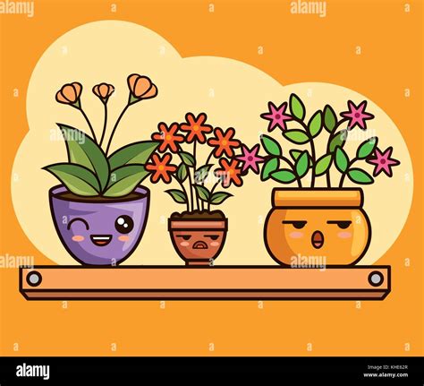 cute lovely kawaii house plants cartoons Stock Vector Image & Art - Alamy