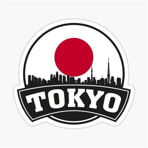 Tokyo Japan Skyline Travel Souvenir Japanese Flag Sticker | Bike logos ...