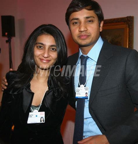 Aditya Mittal and Megha Mittal attend the DLD Nightcap at the ...