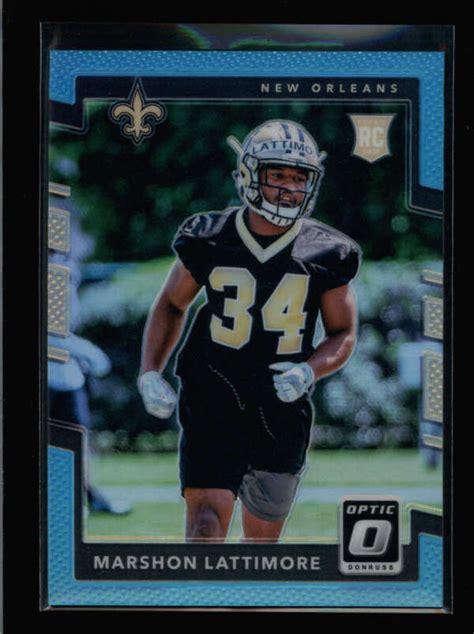 MARSHON LATTIMORE 2017 DONRUSS OPTIC #136 ROOKIE AQUA PRIZM #028/299 AZ8376 | eBay