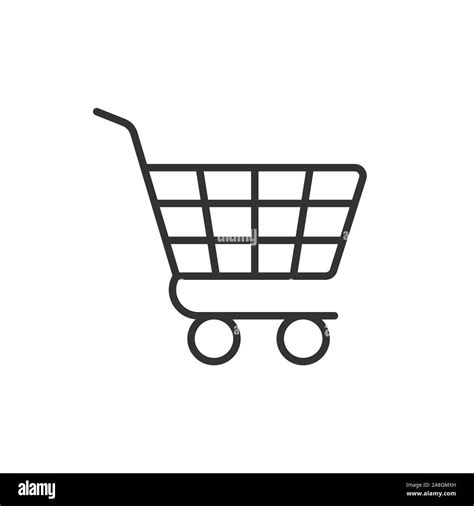 Shopping cart icon in flat style. Trolley vector illustration on white isolated background ...