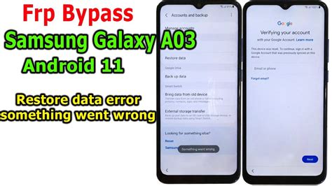 Samsung Galaxy A03 Frp Bypass Android 11 fix restore
