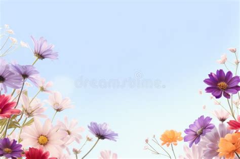 Floral Border with Purple and Pink Flowers Stock Image - Image of ...