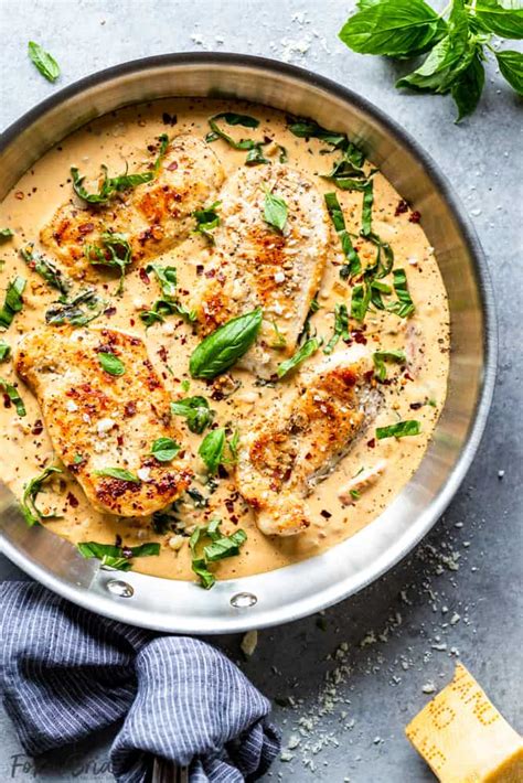 CREAMY PARMESAN BASIL CHICKEN RECIPE - Fox and Briar