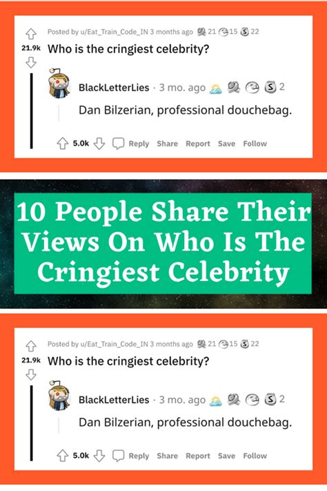 10 people share their views on who is the cringiest celebrity – Artofit