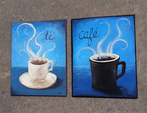 Coffee Cup Painting On Canvas : Tucai Decor Wall Art For Kitchen Coffee Bean Coffee Cup Canvas ...
