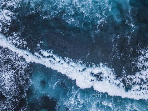 HD wallpaper: sea waves, aerial view of seashore during daytime, drone, ocean | Wallpaper Flare